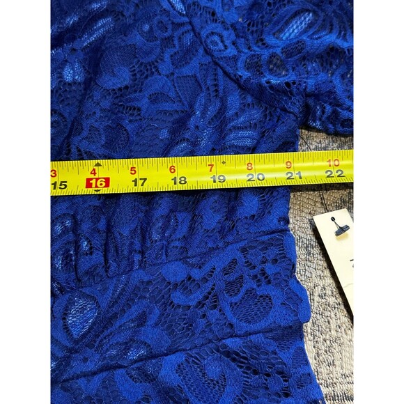 NWT Kiyonna Mademoiselle Lace Cocktail Dress 3X Sapphire Blue Scalloped Lace - Picture 5 of 11